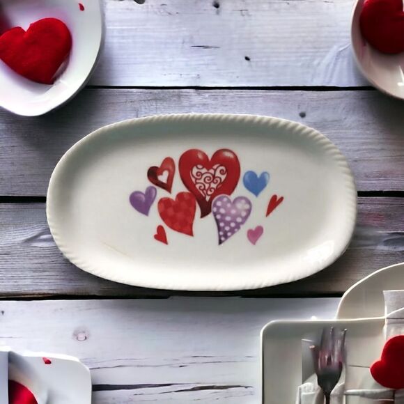 Heart Plate Trinket Dish Valentines Love Soap Dish Jewelry Catch All Tray Vtg - Picture 16 of 16